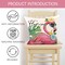 Hello Summer Vibes Flamingo Decorative Throw Pillow Covers 18 x 18 Set of 4, Stay Awhile Tropical Hawaii Palm Leaves Porch Outdoor Home Decor, Swim Ring Plaid Farmhouse Couch Cushion Case